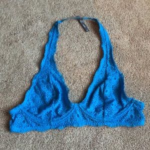 Aerie | Blue Lace Halter Bralette | 36B